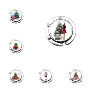 Foldable Purse Hook for Women's Table Handbag Storage Folding Decor Table Hook Christmas tree girl gift Gift Cartoon Cute Decor