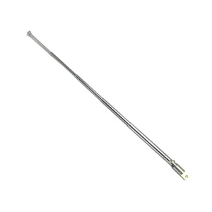 2PCS Silver Tone Radio Receiver Telescopic Antenna Replacement 5 Section 90mm Aerial Flat Connector Wholesale