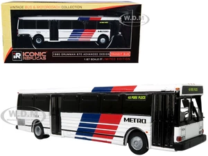 1980 Grumman 870 Advanced Design Transit Bus Metro Houston "40 Park Place" "Vintage Bus &amp; Motorcoach Collection" 1/87 (HO) Diecast Model by Iconi