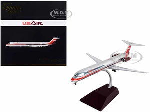 McDonnell Douglas MD-82 Commercial Aircraft "USAir" Silver with Red Stripes "Gemini 200" Series 1/200 Diecast Model Airplane by GeminiJets