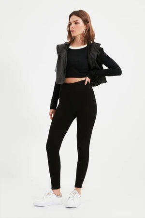 Trendyol Black Petite High Waist Knitted Leggings