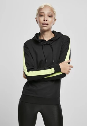 Women's Neon Hooded Shoulder Sweatshirt Black/Electric Lime