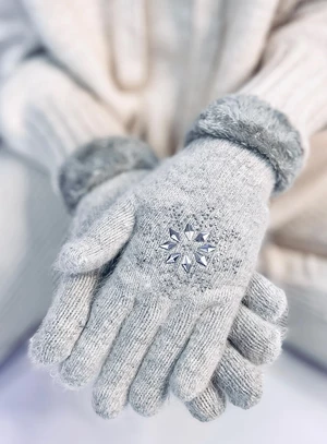 Damenhandschuhe SNOWFLAKE Hellgrau