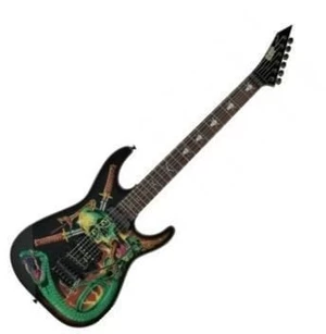 ESP George Lynch Black with Skulls and Snakes Graphic Guitarra eléctrica
