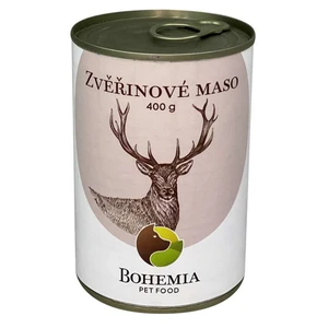 BOHEMIA PET FOOD Konzerva zvěřinové maso ve vlastní šťávě pro psy 400 g