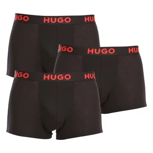 3PACK pánské boxerky Hugo Boss černé