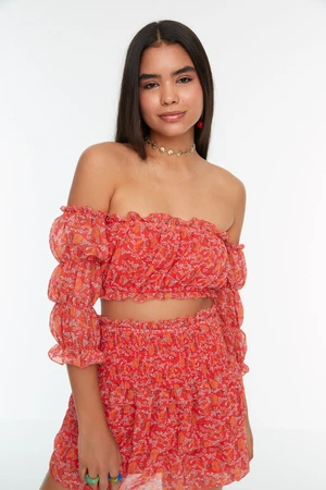 Trendyol Tile Crop Blouse