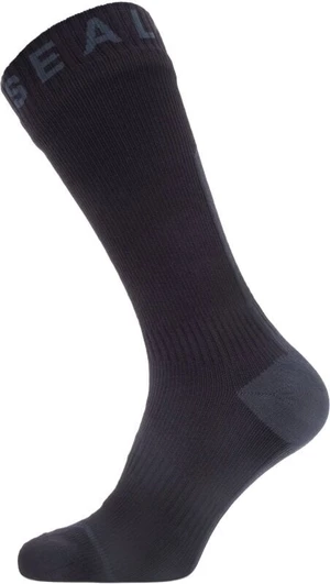 Sealskinz Waterproof All Weather Mid Length Sock with Hydrostop Black/Grey M Calzini ciclismo