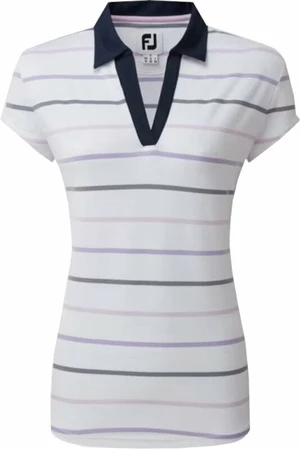 Footjoy Cap Sleeve Colour Block Womens Polo Shirt White/Navy S Camiseta polo