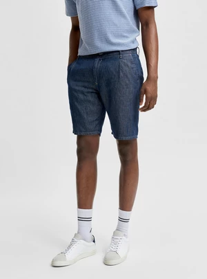 Navy blue chino shorts with linen blend Selected Homme Clay
