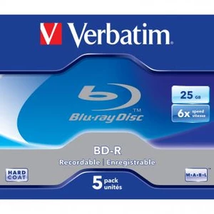 Verbatim BD-R, Single Layer 25GB, jewel box, 43715, 6x, 5-pack, pro archivaci dat