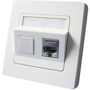 Setec 604659 sieťová zásuvka pod omietku panel s čelnou doskou a rámčekom CAT 6 2 porty čisto biela