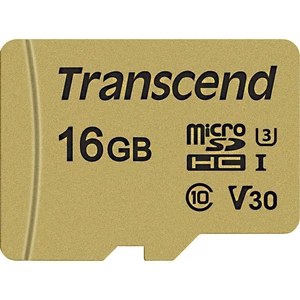 Transcend Premium 500S pamäťová karta micro SDHC 16 GB Class 10, UHS-I, UHS-Class 3, v30 Video Speed Class vr. SD adapté