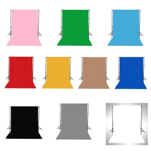5x7FT Vinyl White Green Black Blue Yellow Pink Red Grey Brown Pure Color Photo Background Photography Studio Backdrop St