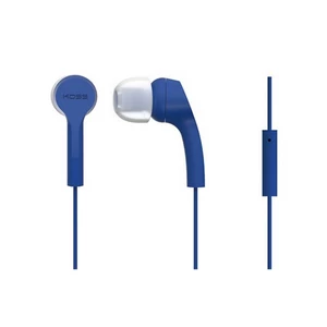Slúchadlá Koss KEB/9i (doživotní záruka) modrá kompaktné slúchadlá do uší s mikrofónom a tlačidlom pre ovládanie hovorov • rozsah 18 Hz až 20 kHz • im