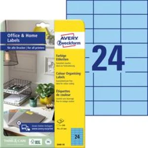 Avery-Zweckform 3449-10 etikety 70 x 37 mm papír modrá 240 ks permanentní univerzální etikety 10 Blatt A4