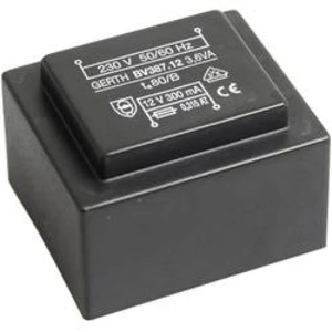 Transformátor do DPS Gerth EI 38/13,6, prim: 230 V, Sek: 2x 15 V, 120 mA, 3,6 VA