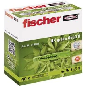 Univerzální hmoždinka Fischer UX GREEN 6 x 35 R 518885, Vnější délka 35 mm, Vnější Ø 6 mm, 40 ks