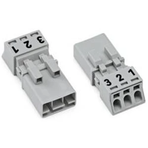 Síťový konektor WAGO zástrčka, počet kontaktů: 3, 16 A, 250 V, šedá, 50 ks