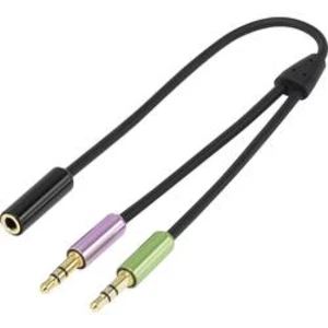 Jack audio Y adaptér SpeaKa Professional SP-7870576, černá
