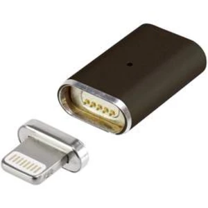 Adaptér USB 2.0 Renkforce [1x dokovací zástrčka Apple Lightning - 1x zásuvka Apple Lightning] černá magnetická zástrčka , pozlacené kontakty