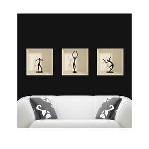 Sada 3 samolepiek s 3D efektom Ambiance Dancing Figures