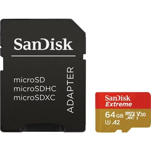 SanDisk Extreme™ pamäťová karta micro SDXC 64 GB Class 10, UHS-I, UHS-Class 3, v30 Video Speed Class výkonnostný štandar