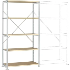 Manuflex RP1012.7035 základný modul regálu oddelenia  (š x v x h) 1030 x 2000 x 500 mm    drevená podlaha
