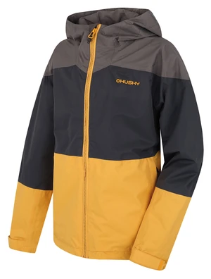 Kids hardshell jacket HUSKY Nicker K tm. grey/sv. mustard