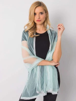 Women's mint scarf with decorative finish