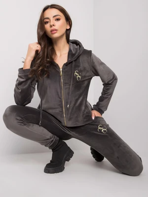 RUE PARIS Dark beige velour pyjamas