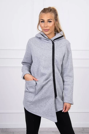 Reinforced hoodie with gray color