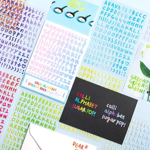 10pcs Gradient Colored Alphabet Numbers Decorative Stickers Material Sticker Scrapbooking Label Diary Cup Phone Journal Planner