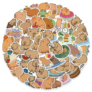 50PCS Plump Capybara Cartoon Cute Brown Animals Stickers Scrapbook Laptop Phone Luggage Diary Car Motorcycle Sticker Kid Toy