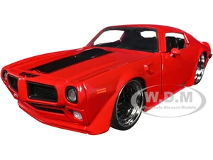 1972 Pontiac Firebird Red with Black Hood Stripe "Bigtime Muscle" Series 1/24 Diecast Model Car by Jada