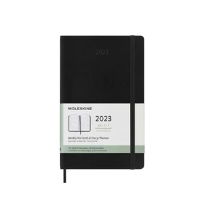 MOLESKINE Horizontálny týždenný plánovací zápisník 2023 Hard čierny