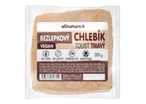 ALLNATURE Bezlepkový toastový chlebík tmavý čerstvý 300 g