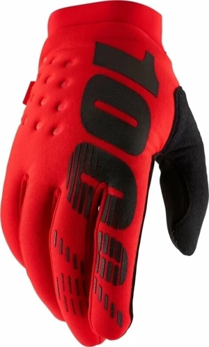 100% Brisker Gloves Red M Cyklistické rukavice