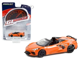 2021 Chevrolet Corvette Stingray Convertible Sebring Orange Metallic "Greenlight Muscle" Series 26 1/64 Diecast Model Car by Greenlight