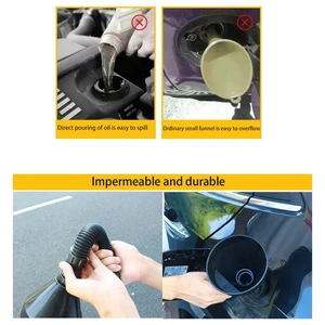 Flexible Tube Oiler Filter Funnel Durable Safety Emergency Car Accessories Black Plastic Oil Filling Equipment Car