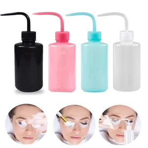 250/500ml Eyelash Cleaning Washing Bottle Elbow Narrow Mouth Pot Skin Care Washing Squeeze Bottle Lash Extension Tools Supplies