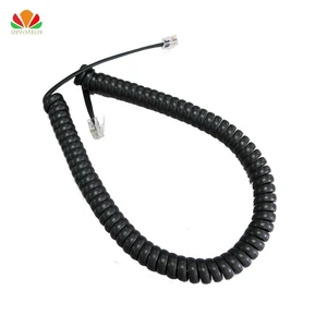 Hot 35cm Telephone Cord Straighten 2m Microphone Receiver Line RJ22 4P4C Connector Copper Wire Phone Volume Curve Handset Cable