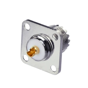 Superbat UHF Female Connector Straight 4 Hole Flange Solder RF Coaxial Connector