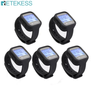 5pcs Retekess TD106 Wireless Waterproof Watch Receiver Restaurant Pager Waiter Calling System 433MHz For Customer Cafe Service