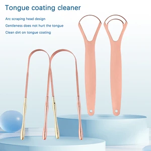 1 PC Copper Tongue Scraper Bad Breath Tongue Cleaner Brush Dental Cleaning Oral Tools