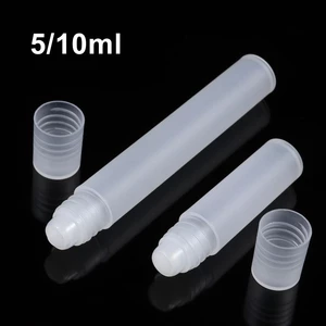 1PC Refillable Empty Perfume Roller Ball Bottle Portable Frosted Plastic Essential Oil Bottles Transparent Travel Mist Container