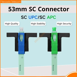 50/100/200 PCS SC APC Fast Connnector 53mm Single-Mode Connector FTTH Tool Cold Connector SC UPC Fiber Optic Quick Connector