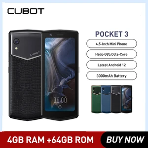 Cubot Pocket 3 Mini Dual SIM 4.5Inch Smartphone Helio G85 Octa-Core 4GB RAM 64GB ROM 20MP Camera Small Phone 3000mAh Battery NFC