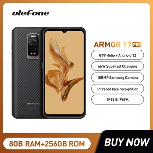 Ulefone Armor 17 Pro Android 12 NFC Rugged Smartphone 8GB 256GB Night Vision Helio G99 Mobile Phones 120Hz 108MP Global Version