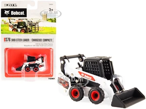 Bobcat S76 Skid Steer Loader White and Black 1/64 Diecast Model by ERTL TOMY